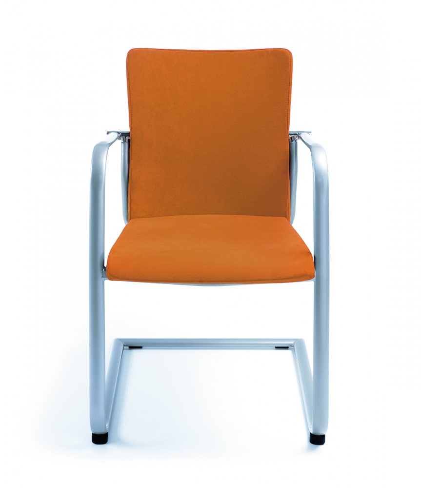 Kala židle oranžová s metalickou podnoží