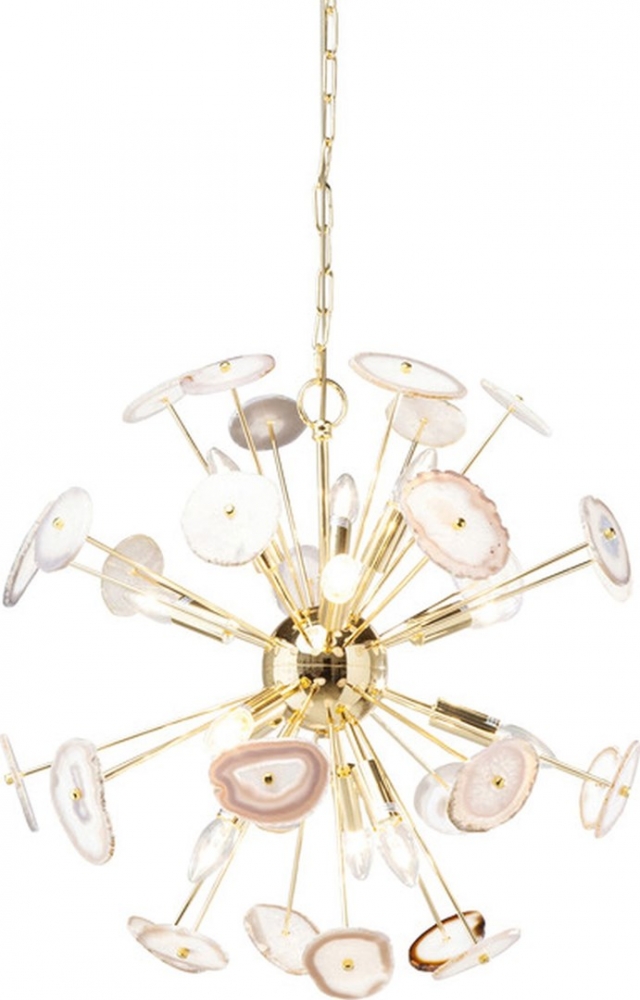 Závěsná lampa Chips Nature mosaz O61cm