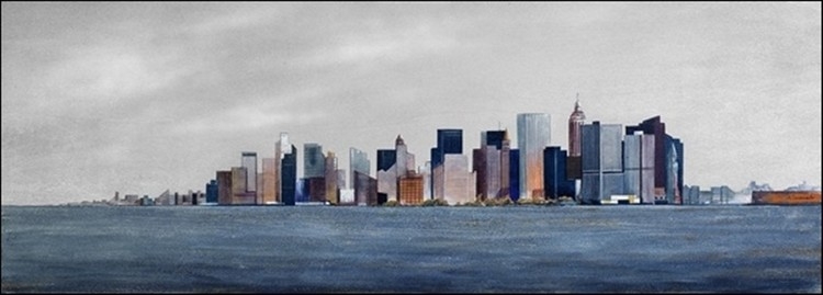 Posters Reprodukce Semenzato - Pohled z lodi na Manhattan , (140 x 50 cm)