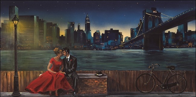 Posters Reprodukce Semenzato - Milenci v Manhattanu , (100 x 50 cm)