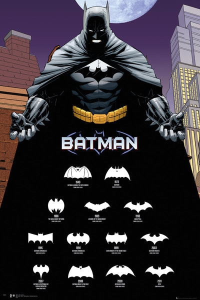 Posters Plakát, Obraz - Batman Comics - Logos, (61 x 91,5 cm)