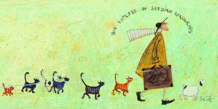 Posters Obraz na plátně Sam Toft - The suitcase of sardine sandwiches, (100 x 50 cm)