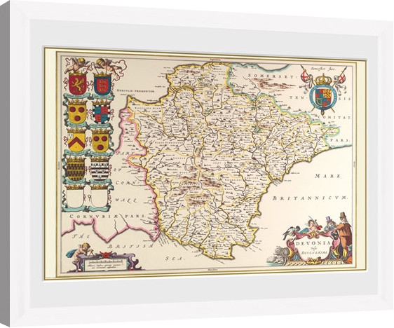 Posters Obraz na zeď - Maps - Devon (White)