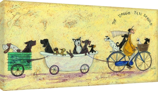Posters Obraz na plátně Sam Toft - The doggie taxi service, (100 x 50 cm)