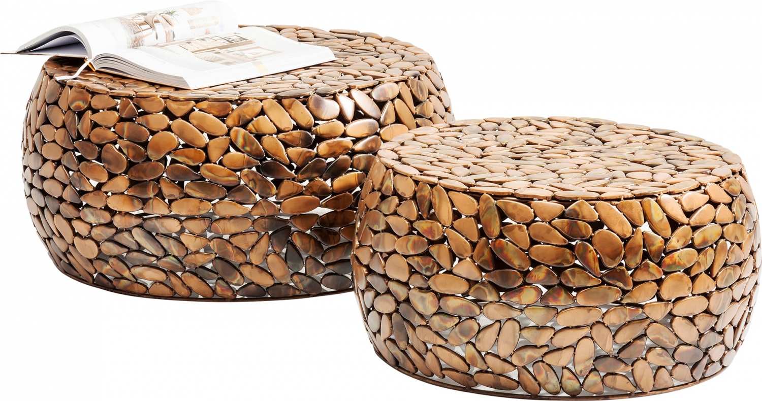 Konferenční stolek Pebbles Deluxe měděný - set 2 ks