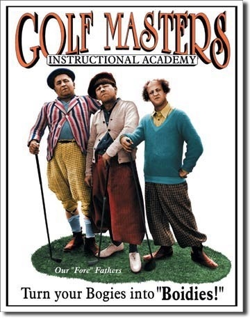 Posters Plechová cedule STOOGES - golf masters, (32 x 41 cm)