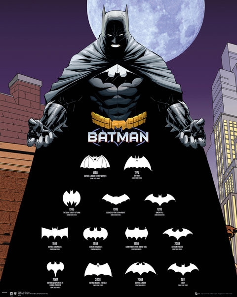 Posters Plakát, Obraz - Batman - Logos, (40 x 50 cm)