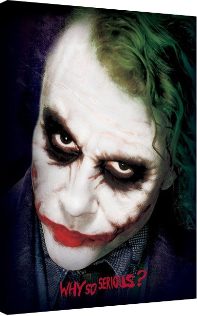 Posters Obraz na plátně Batman: Temný rytíř - Joker Face, (60 x 80 cm)