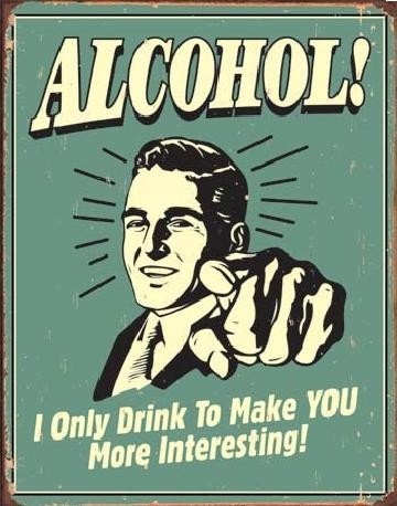 Posters Plechová cedule ALCOHOL - you interesting, (32 x 41 cm)