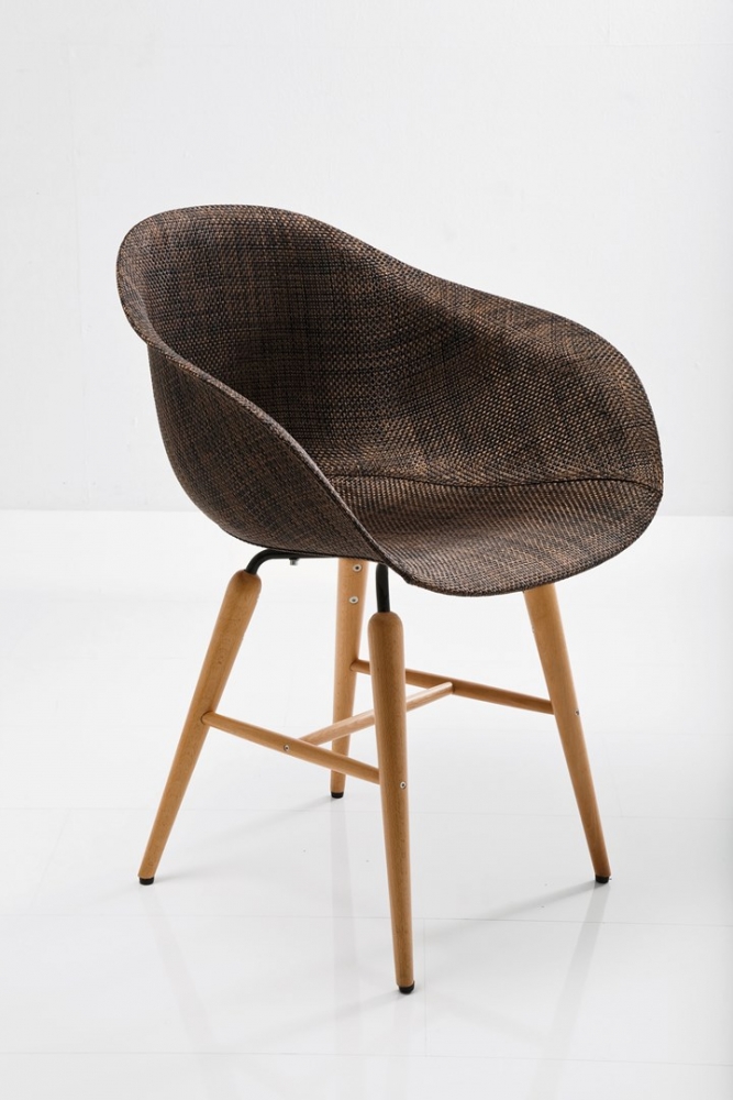 Židle s opěrkou ruky Forum Wood - hnědá