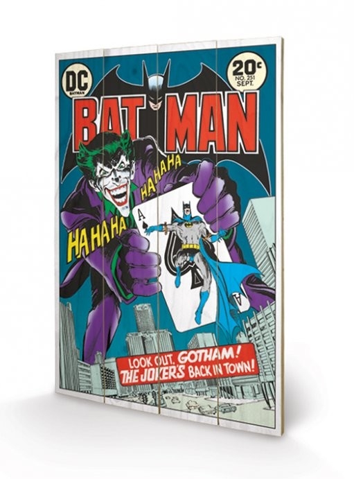 Posters Obraz na dřevě - DC COMICS - joker back in town, (40 x 59 cm)