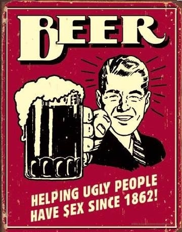 Posters Plechová cedule PIVO - ugly people, (32 x 41 cm)