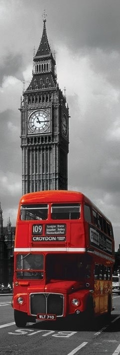 Posters Plakát, Obraz - Londýn - red bus, (53 x 158 cm)