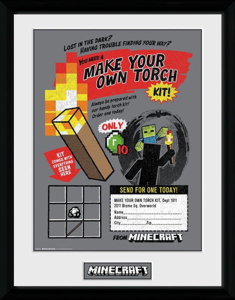 Posters Obraz na zeď - Minecratf - Make Your Own Torch