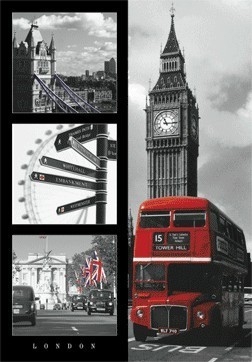 Posters London red bus 3D Plakát, 3D Obraz, (47 x 68 cm)