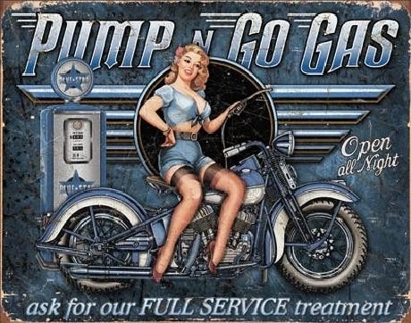 Posters Plechová cedule PUMP N GO GAS, (41 x 32 cm)