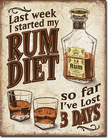 Posters Plechová cedule Rum Diet, (30 x 42 cm)