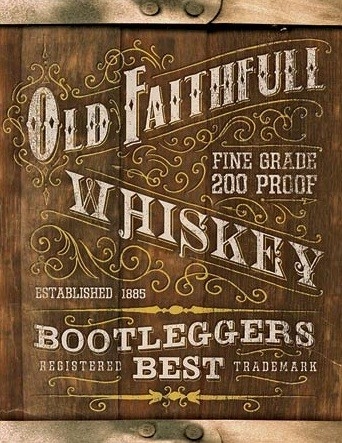 Posters Plechová cedule Old Faithful Whiskey, (31,5 x 40 cm)
