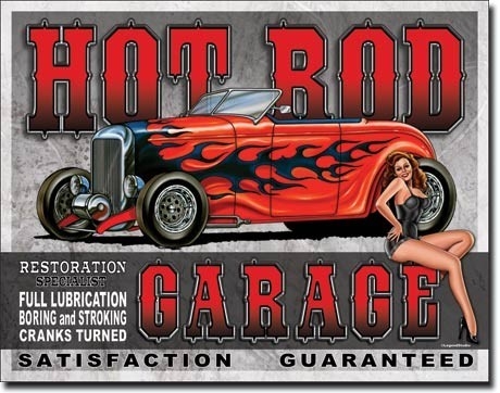 Posters Plechová cedule LEGENDS - hot rod garage, (41 x 32 cm)