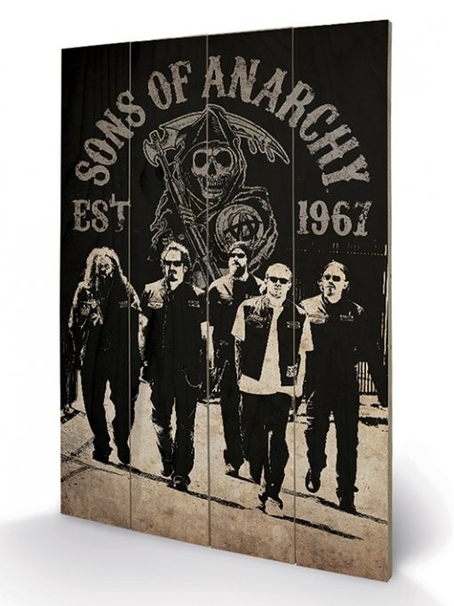Posters Obraz na dřevě - Sons of Anarchy (Zákon gangu) - Reaper Crew, (40 x 59 cm)
