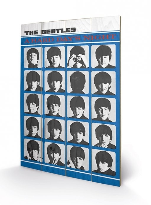 Posters Obraz na dřevě - The Beatles - A Hard Day's Night, (40 x 59 cm)