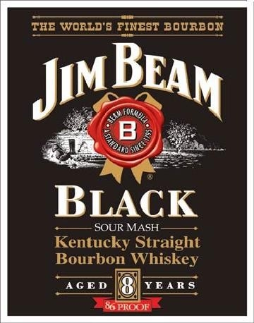 Posters Plechová cedule JIM BEAM - Black Label, (31,5 x 40 cm)