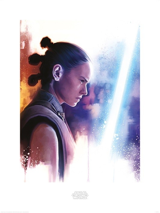 Posters Obraz, Reprodukce - Star Wars: Poslední z Jediů - Rey Lightsaber Paint, (60 x 80 cm)
