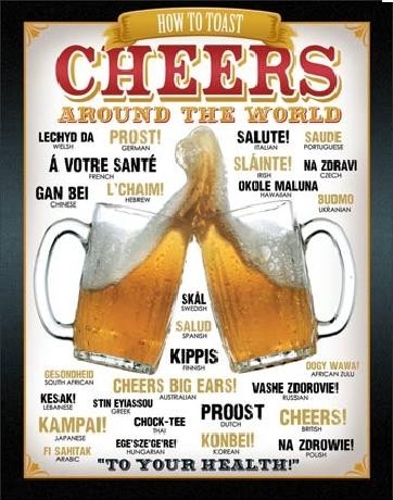 Posters Plechová cedule PIVO - Cheers Around The World, (31,5 x 40 cm)