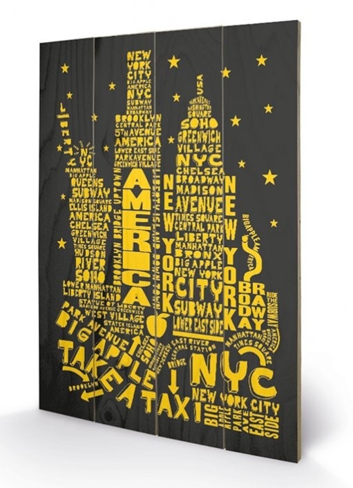Posters Obraz na dřevě - New York - Citography, (40 x 59 cm)