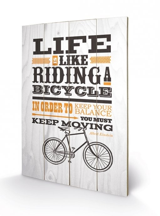 Posters Obraz na dřevě - Asintended - Riding A Bicycle, (40 x 59 cm)