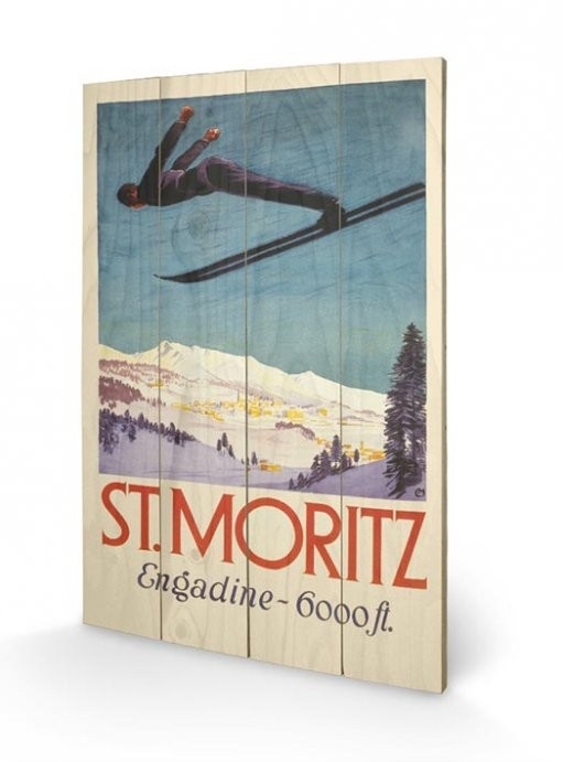 Posters Obraz na dřevě - St. Moritz, (40 x 59 cm)