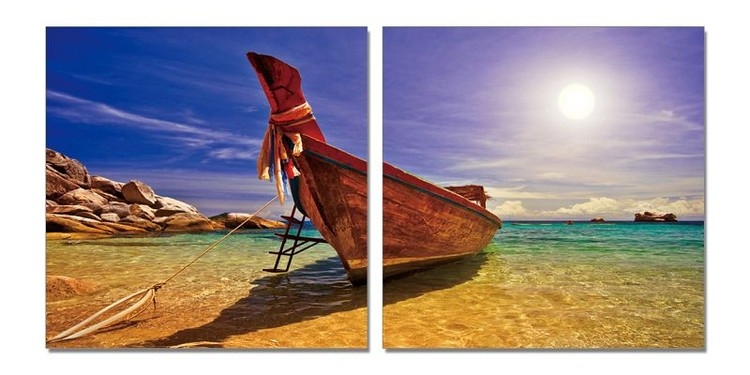 Posters Obraz na zeď - Loď nad pláži, (120 x 60 cm)