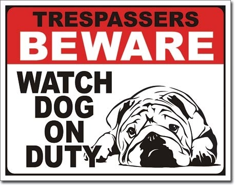 Posters Plechová cedule Dog on Duty, (16 x 12,5 cm)