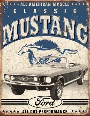Posters Plechová cedule Classic Mustang, (31,5 x 40 cm)