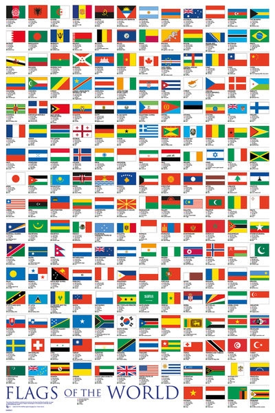 Posters Plakát, Obraz - Flags - Of The World 2017, (61 x 91,5 cm)
