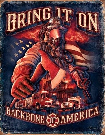 Posters Plechová cedule Fire Fighters - Bring It, (31,8 x 40,6 cm)
