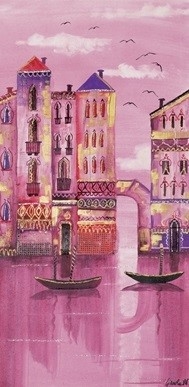 Posters Reprodukce Maria Teresa Gianola - Růžové Benátky , (50 x 100 cm)
