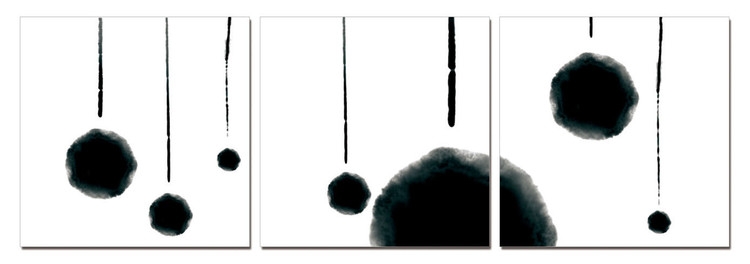 Posters Obraz na zeď - Modern Design - Hanging Balls (B&W), (120 x 40 cm)