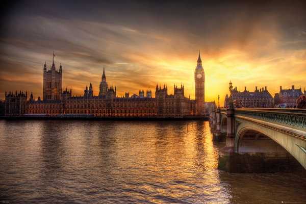 Posters Plakát, Obraz - Londýn - Big Ben Parliament, (91,5 x 61 cm)