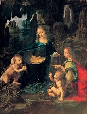 Posters Reprodukce Leonardo Da Vinci - Madona ve skalách, (50 x 50 cm)