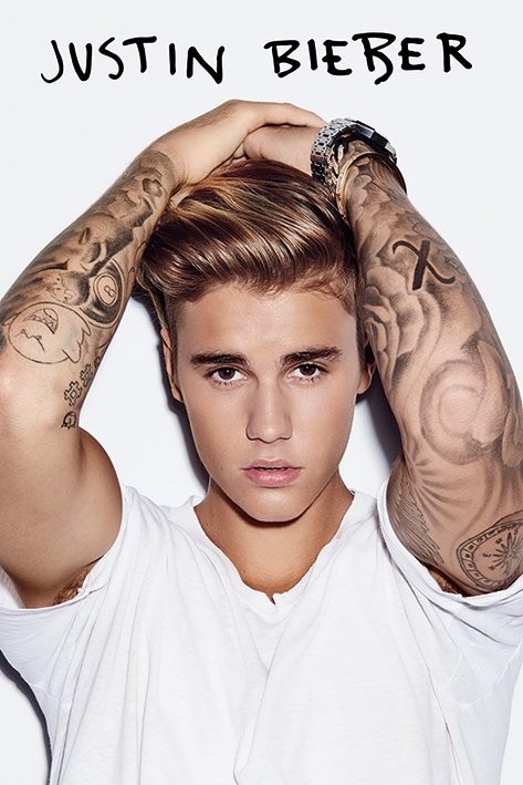 Posters Plakát, Obraz - Justin Bieber - White, (61 x 91,5 cm)
