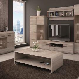 Oblé tvary moderního levného nábytku do obýváku