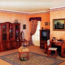 Classic pracovna s vitrínou a TV skříňkou