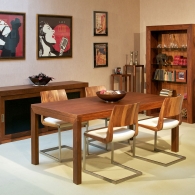 Brown jídelní stůl a židle Cetus