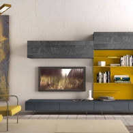 I-modulArt obývací stěna šedá/žlutá
