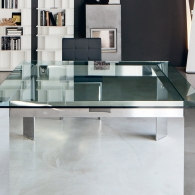 Zenith stůl sklo/ocel