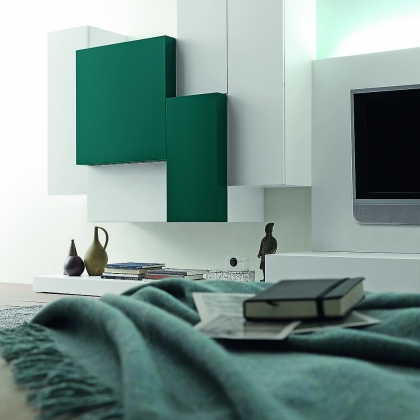 Modus obývací stěna bílá/zelená-2