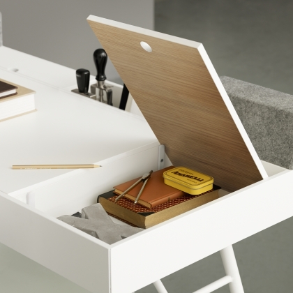 Cupertino bílý kancelářský stůl-3