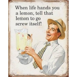 Posters Plechová cedule Life Hands You Lemons, (31,5 x 40 cm)