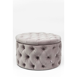 Sedačka Chest Desire Round Velvet Silver